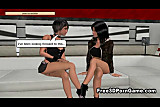 Three hot 3D cartoon lesbian babes doing the deed