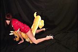 Alissa ridding deer 