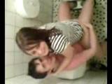 Amateurs sex in public toilet