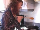 teen masturbate in the  kitchen
