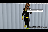 Sexy 3D cartoon superhero hottie getting fucked