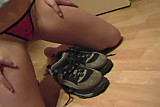 Piss; Girl pissing into shoes