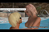3D cartoon blonde babe sucks cock and gets fucked