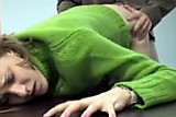 Amateur green sweater slut gets drilled