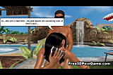 Two foxy 3D cartoon honeys get fucked by the pool